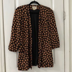 Vintage Julie Francis Polka Dot Silk Kimono Blazer